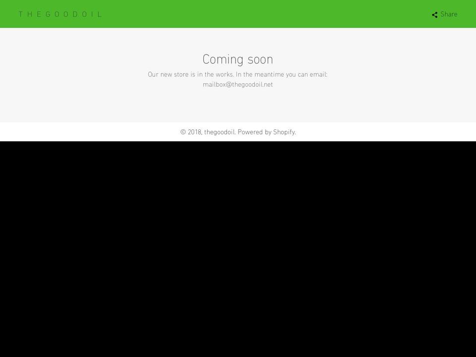 thegoodoil.net shopify website screenshot