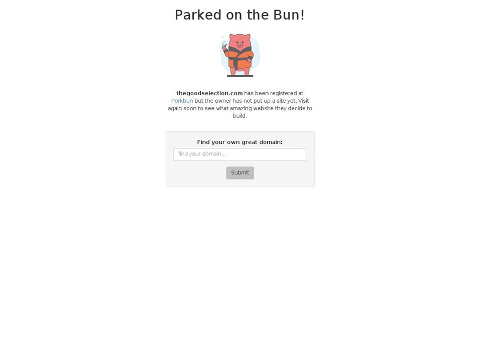thegoodselection.com — Shopify storefront screenshot