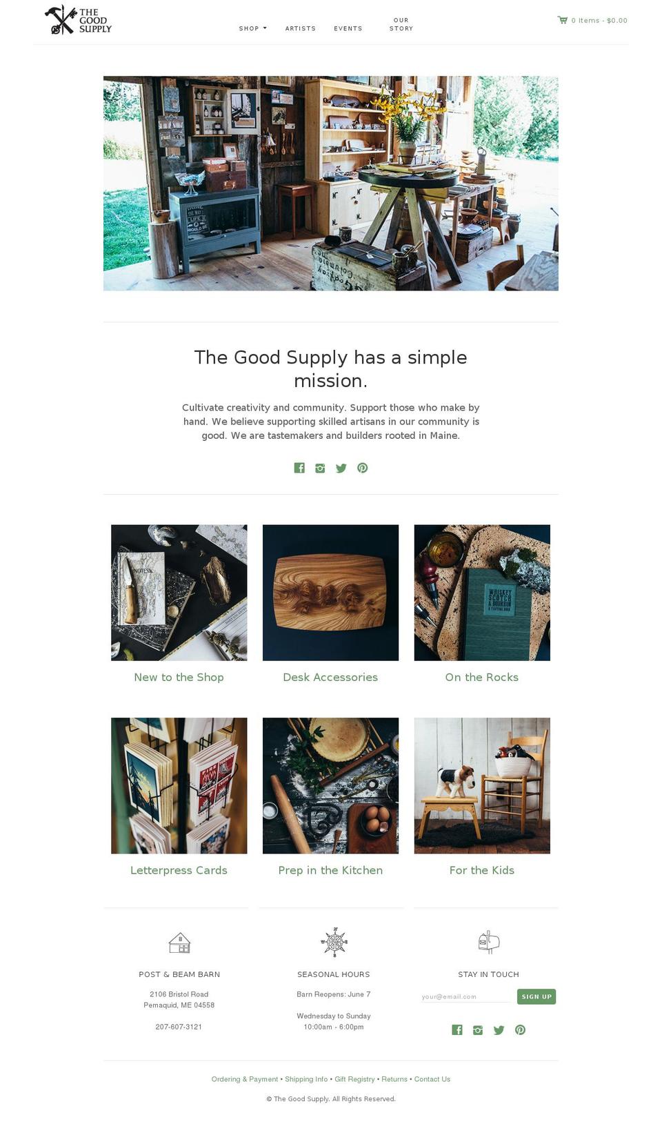 thegoodsupply.org shopify website screenshot