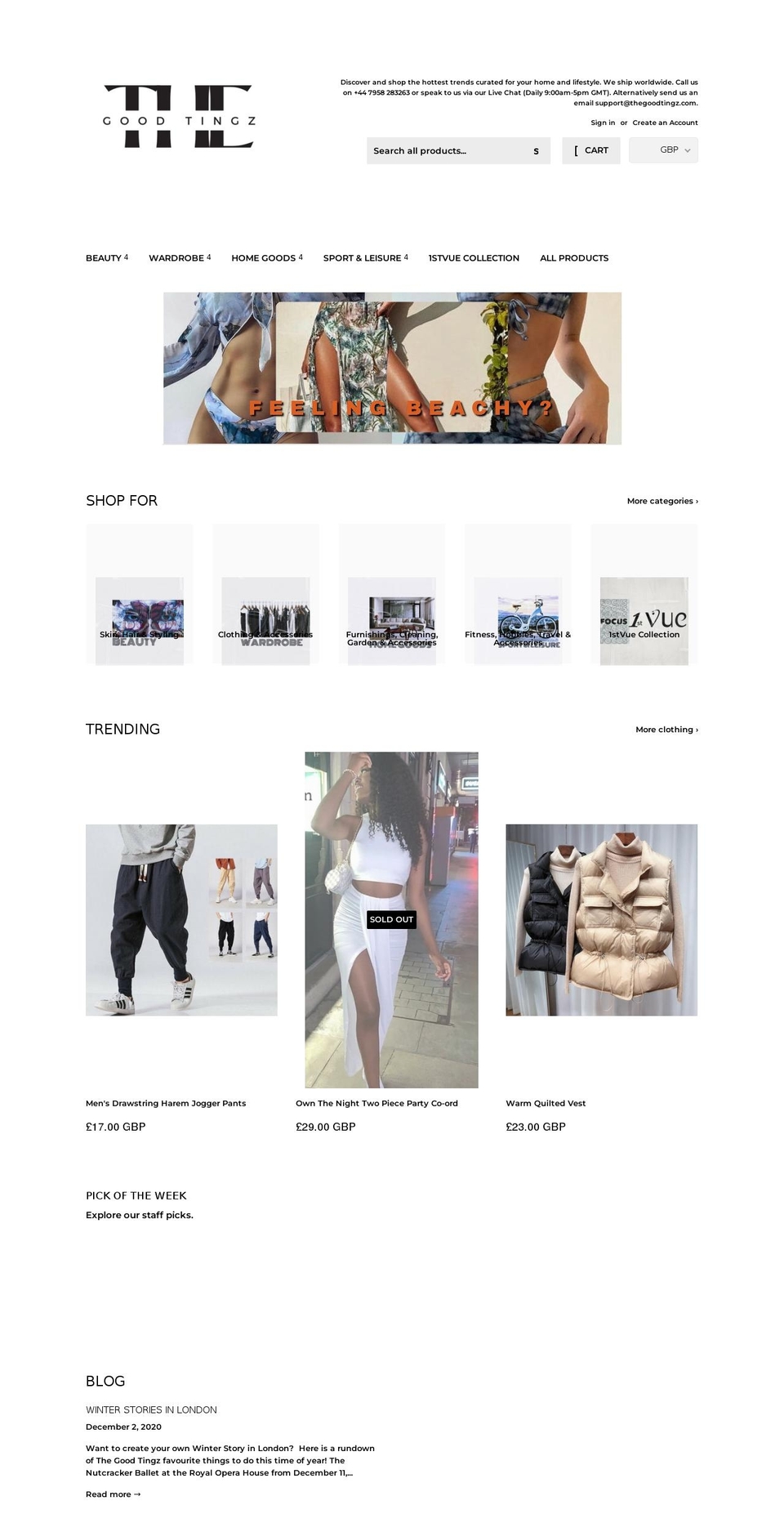thegoodtingz.com shopify website screenshot