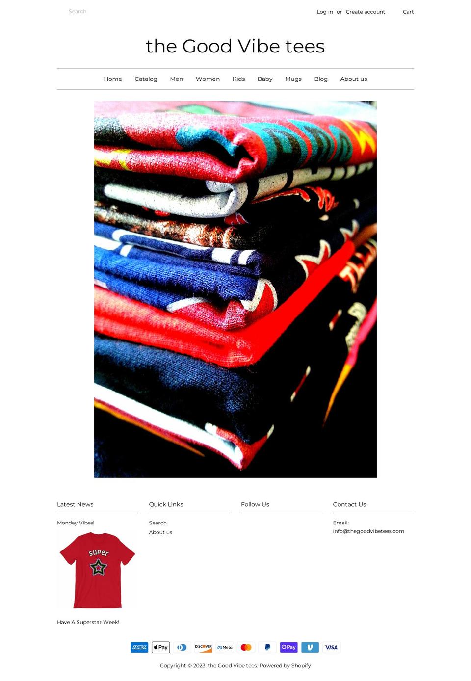 thegoodvibetees.com shopify website screenshot