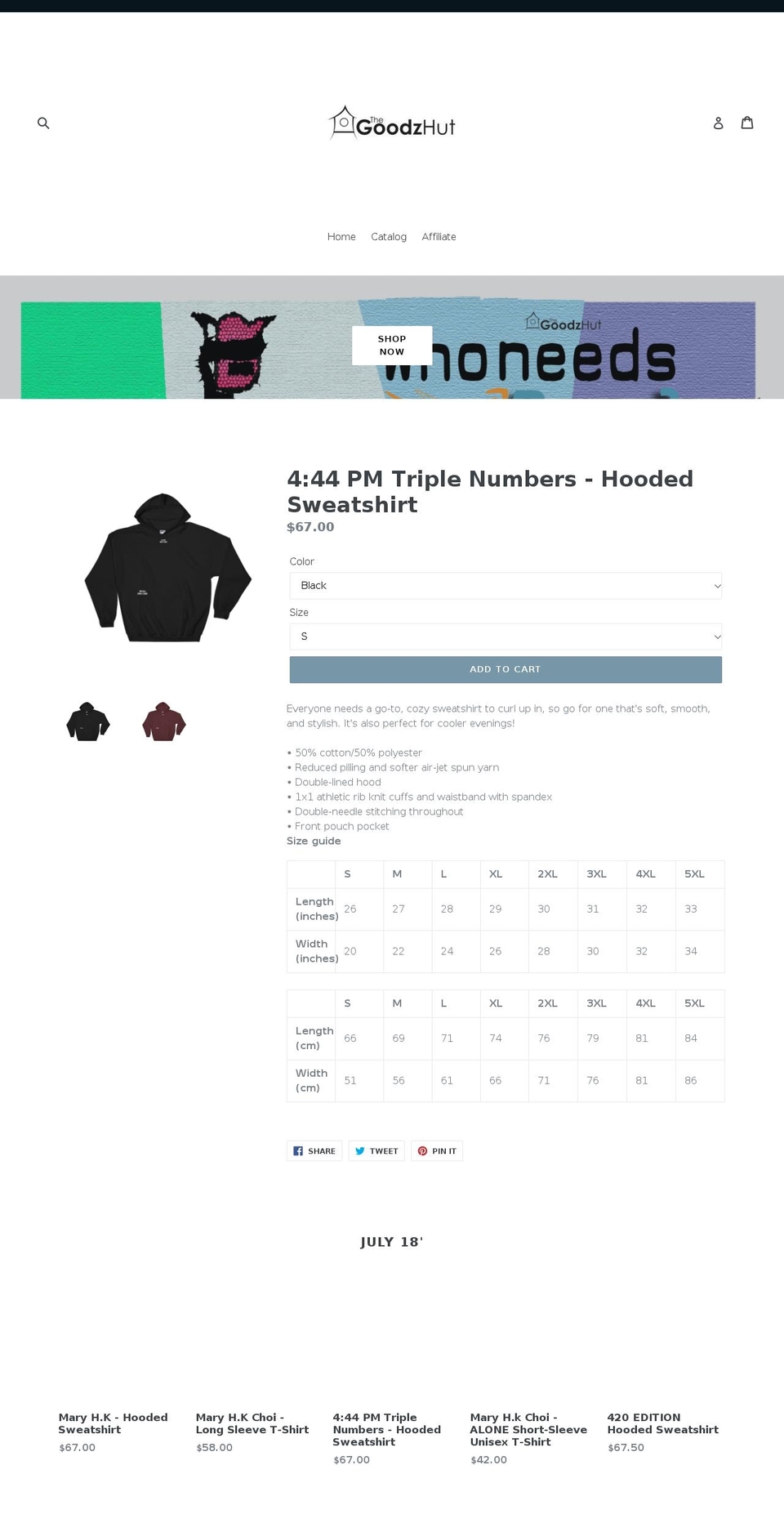 thegoodzhut.com — Shopify storefront screenshot