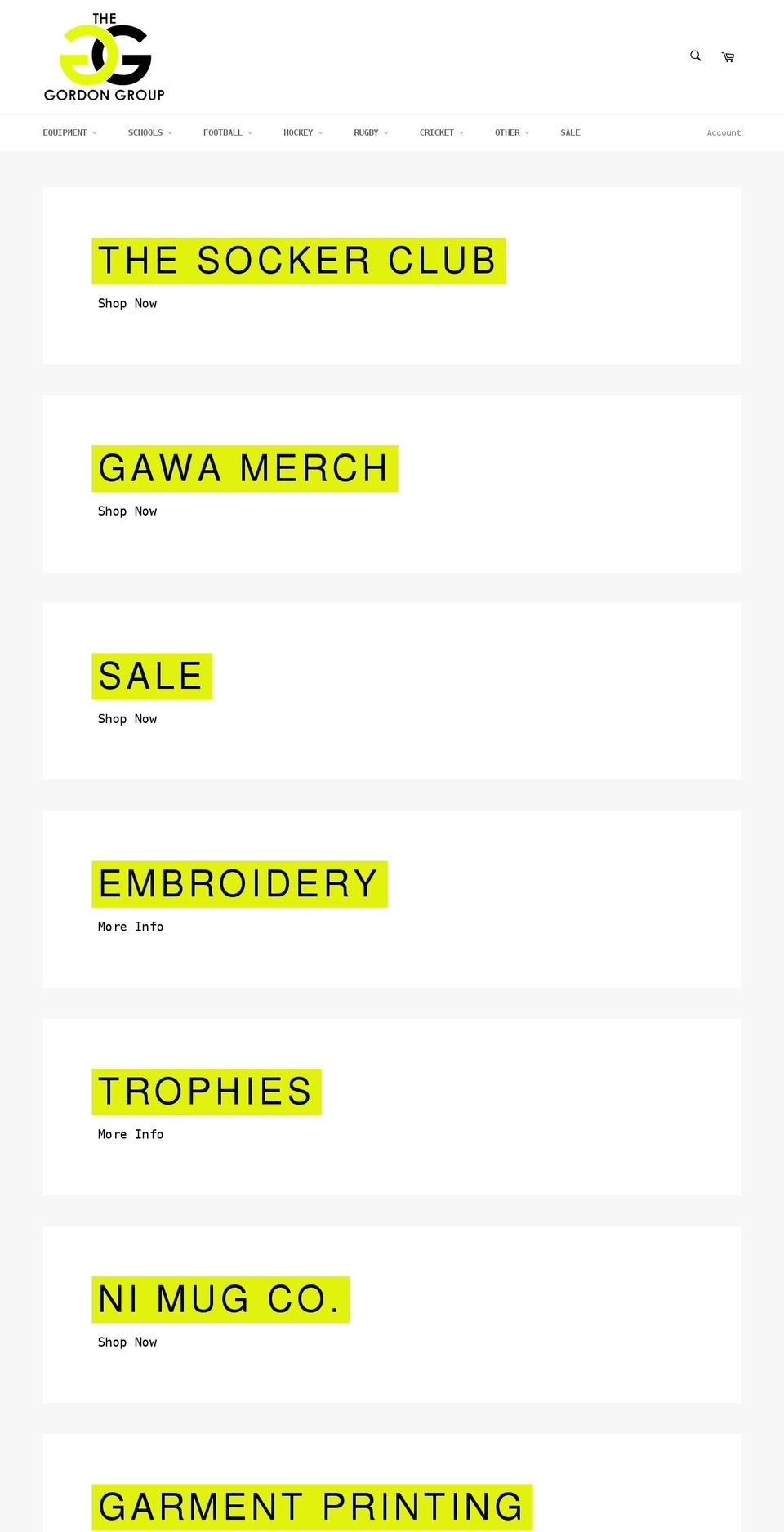 thegordongroup.co.uk shopify website screenshot