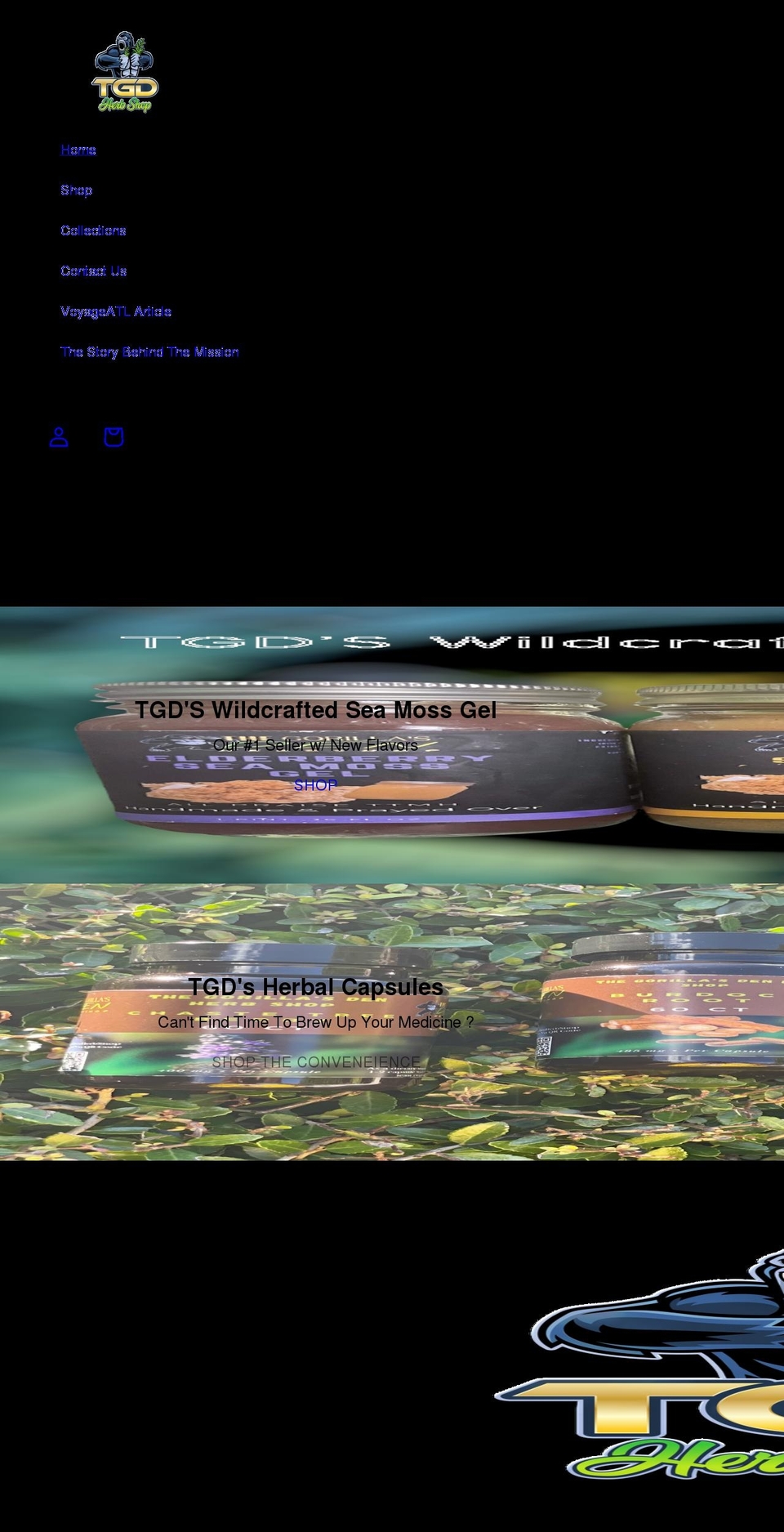 thegorillasdenherbshop.net shopify website screenshot