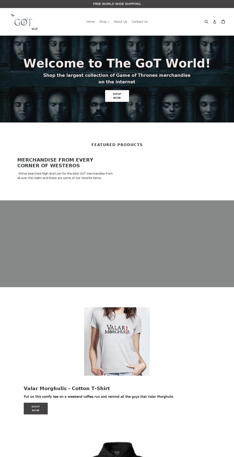 thegotworld.com shopify website screenshot