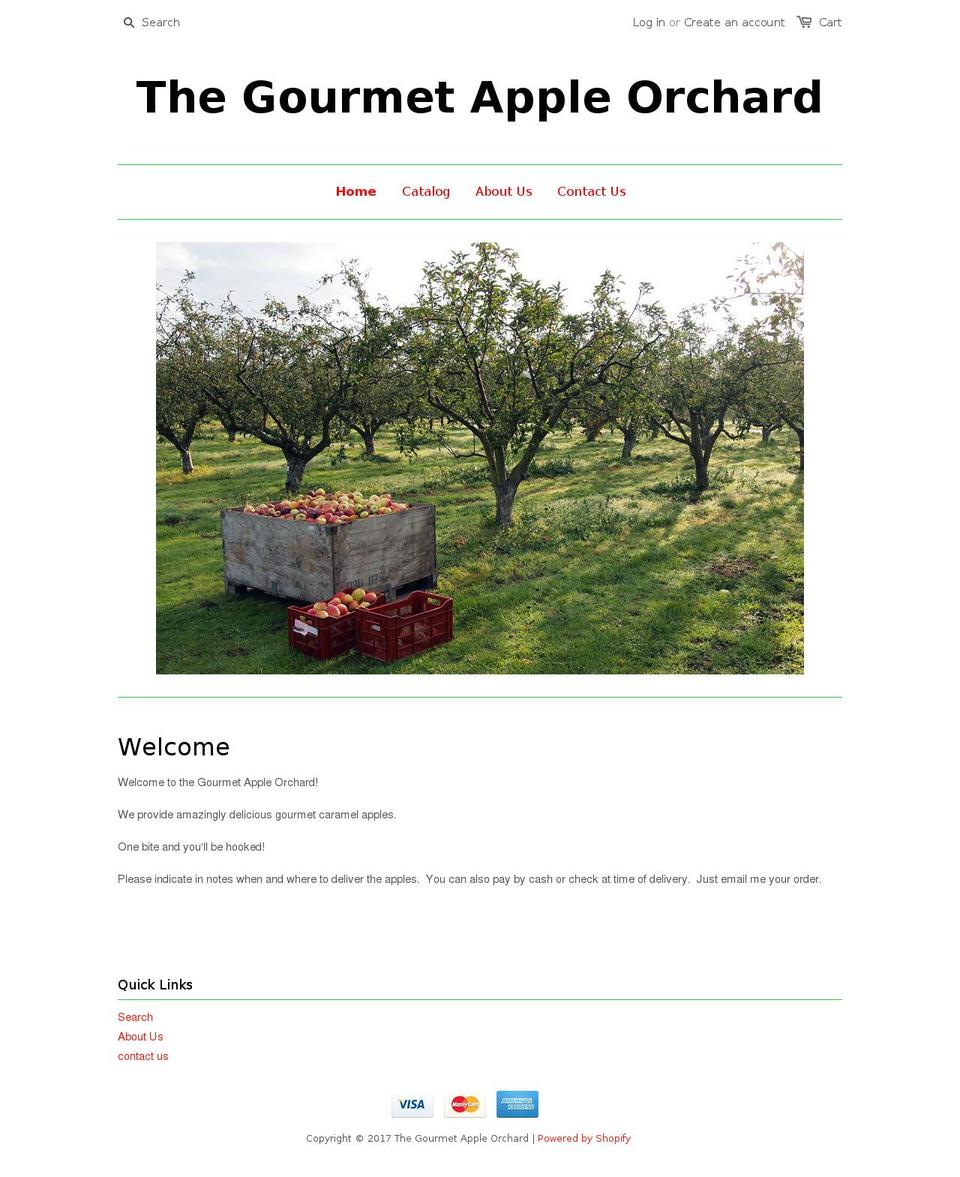 thegourmetappleorchard.com shopify website screenshot
