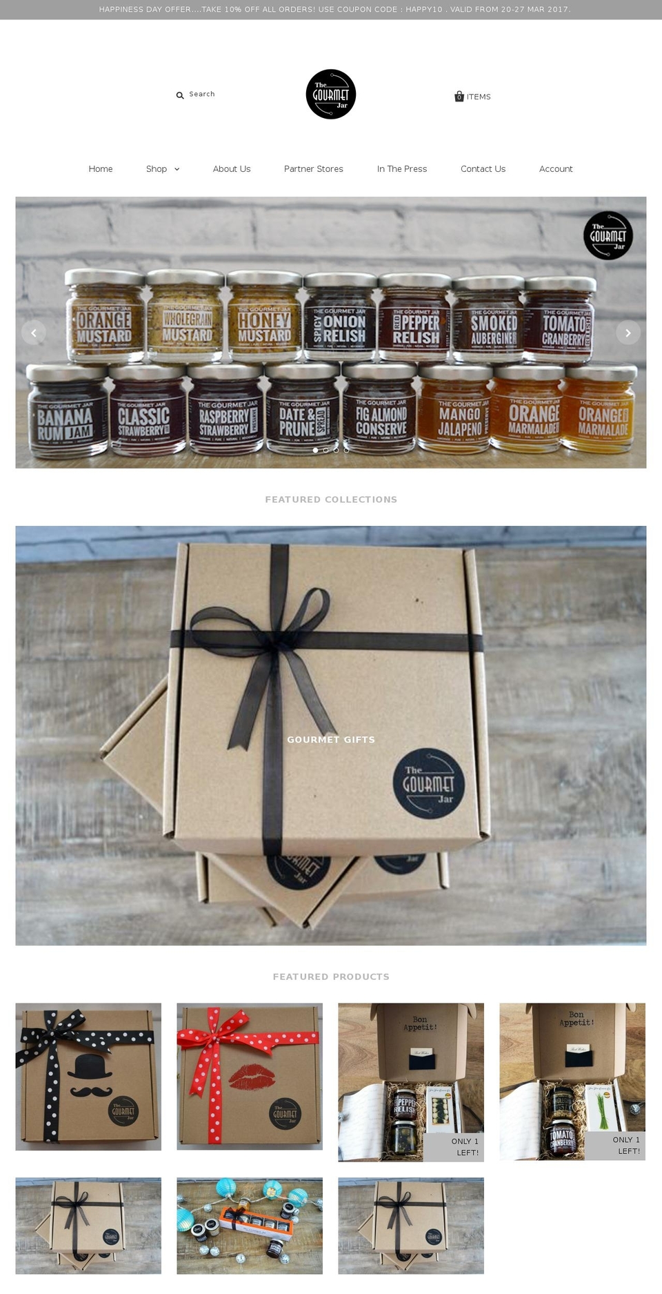 thegourmetjar.com shopify website screenshot