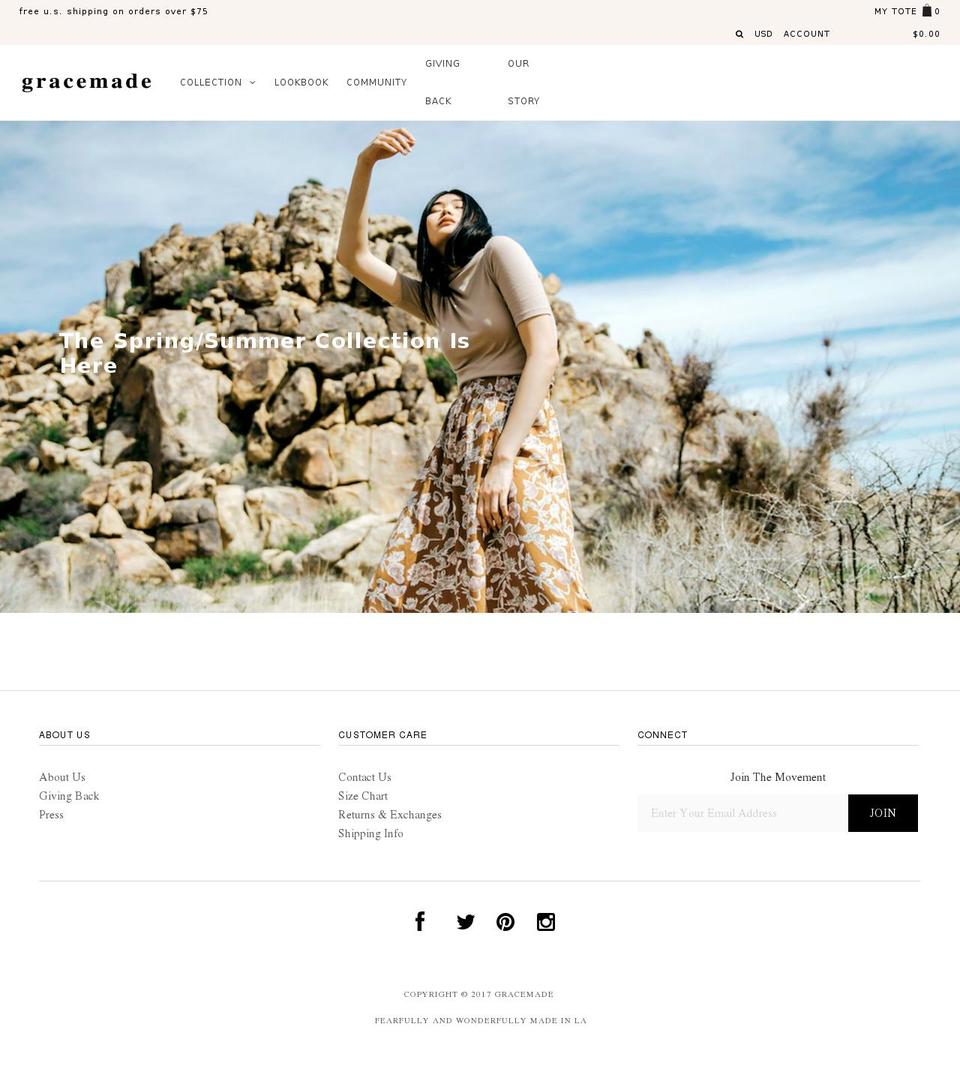 thegracemade.com shopify website screenshot