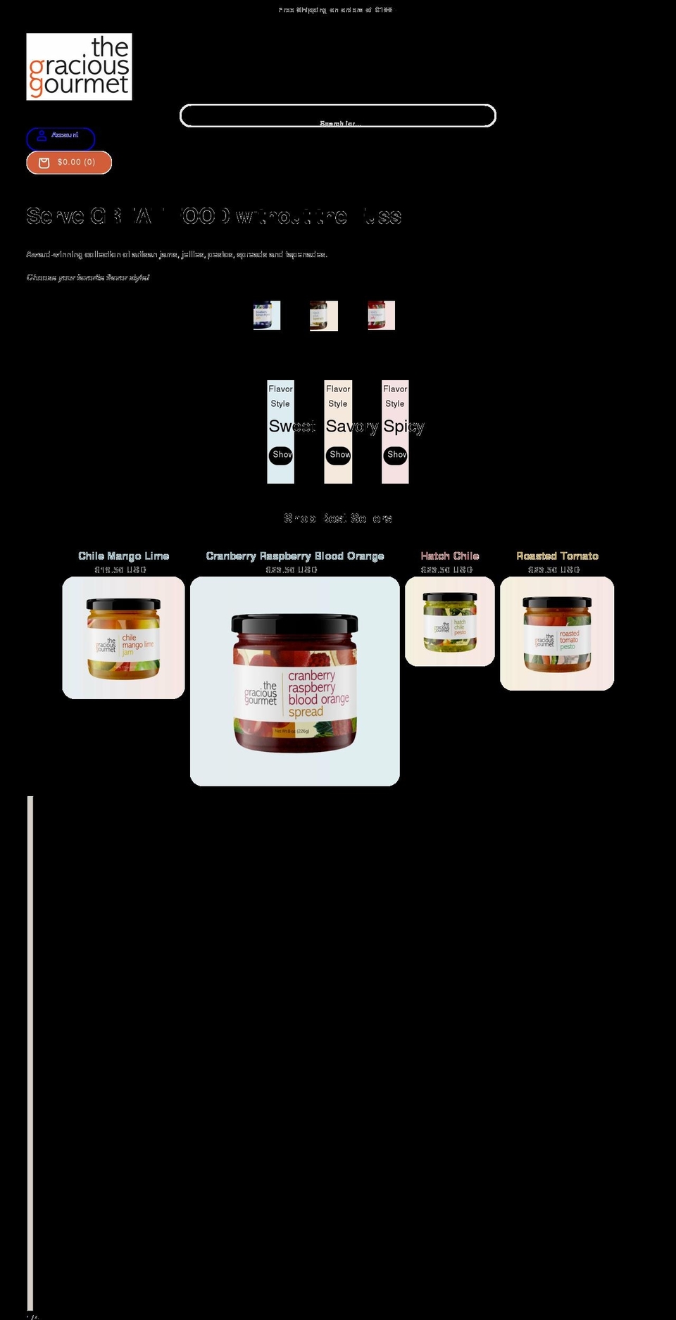 thegraciousgourmet.com shopify website screenshot