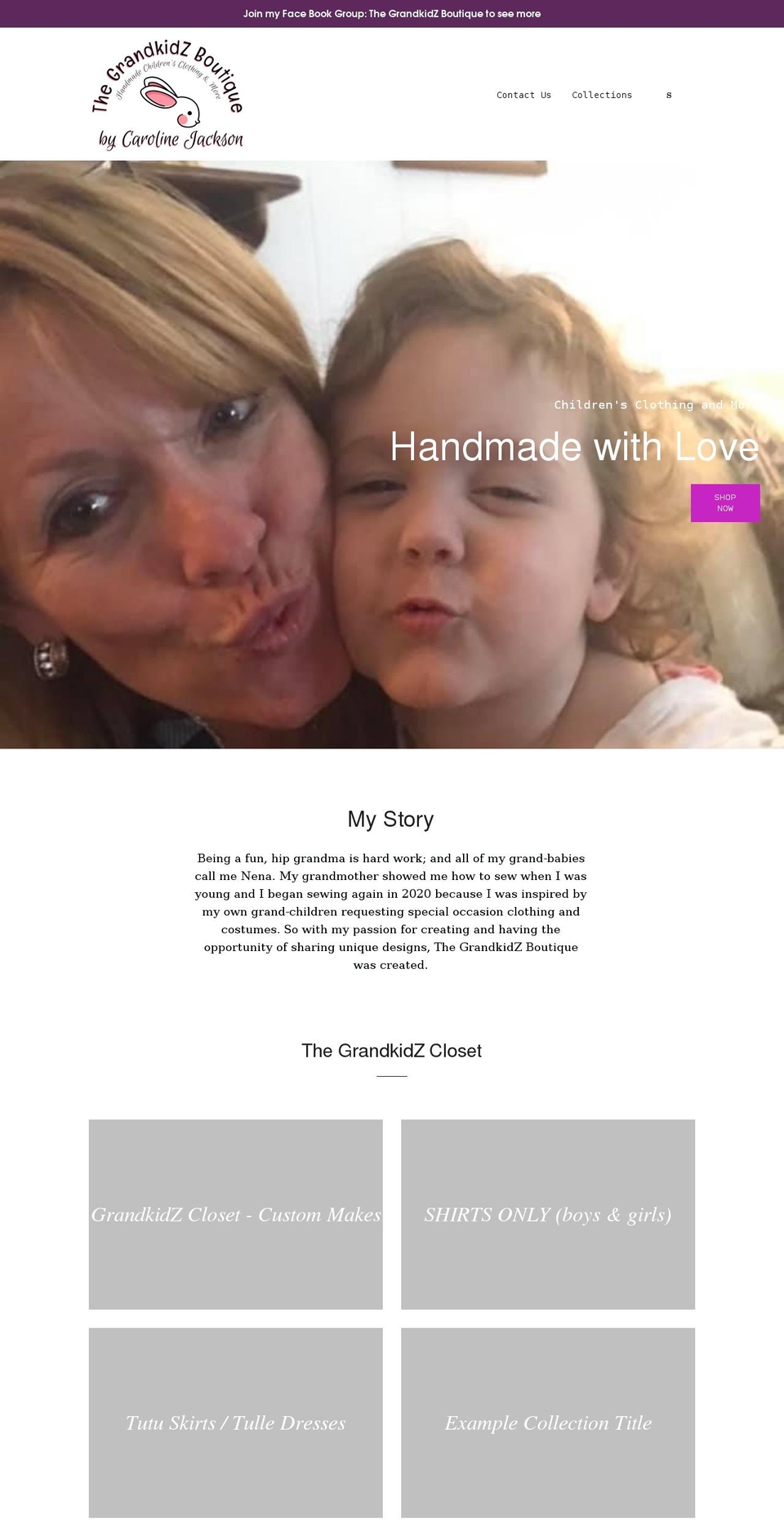 thegrandkidzboutique.com shopify website screenshot