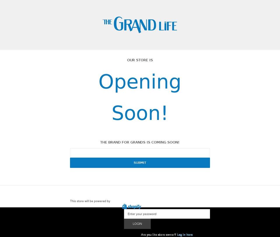 thegrandlife.com shopify website screenshot