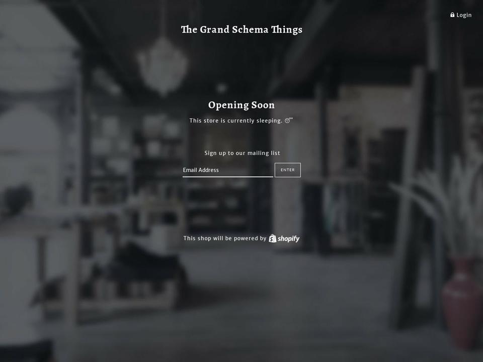 thegrandschemathings.com — Shopify storefront screenshot