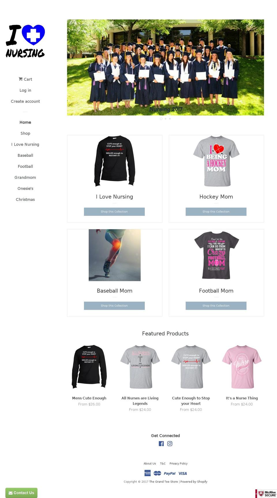 thegrandteestore.com shopify website screenshot