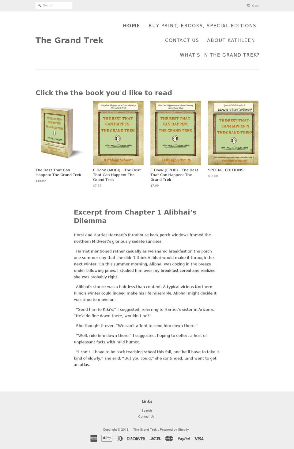 thegrandtrek.com shopify website screenshot