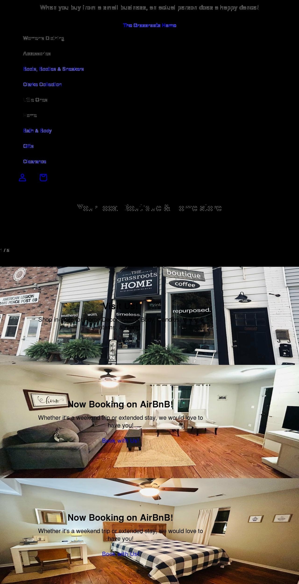 thegrassrootshome.com shopify website screenshot