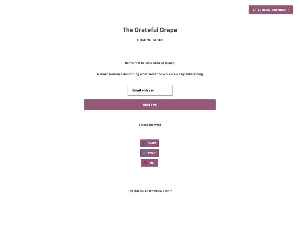 thegratefulgrape.com — Shopify storefront screenshot