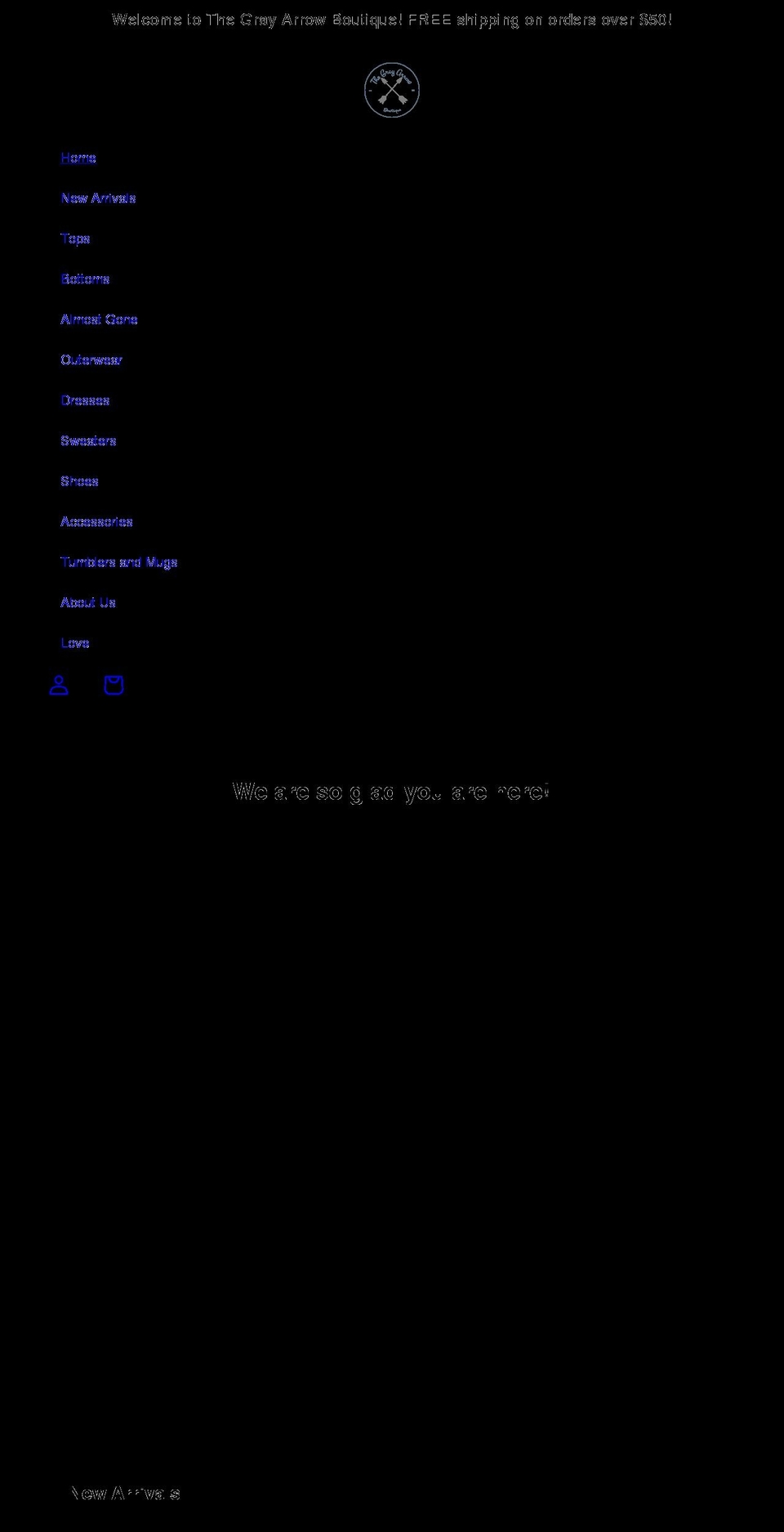 thegrayarrowboutique.com shopify website screenshot