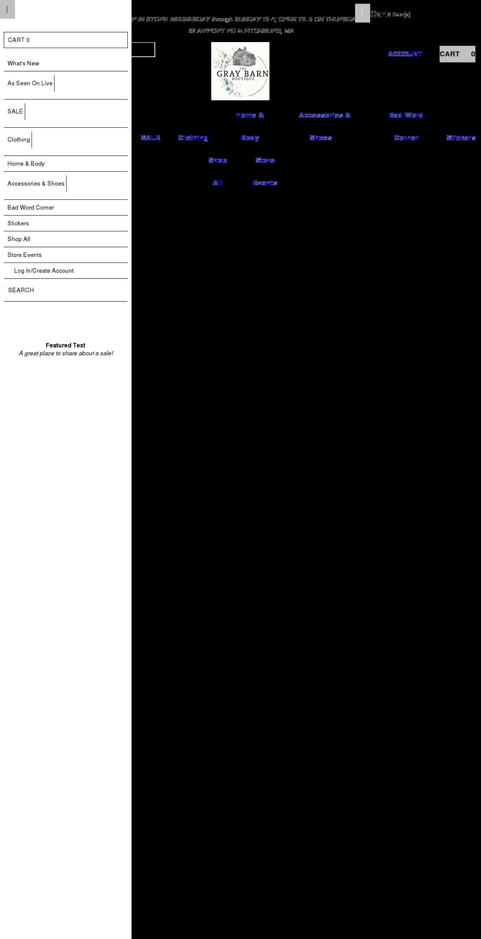 thegraybarnboutique.com shopify website screenshot