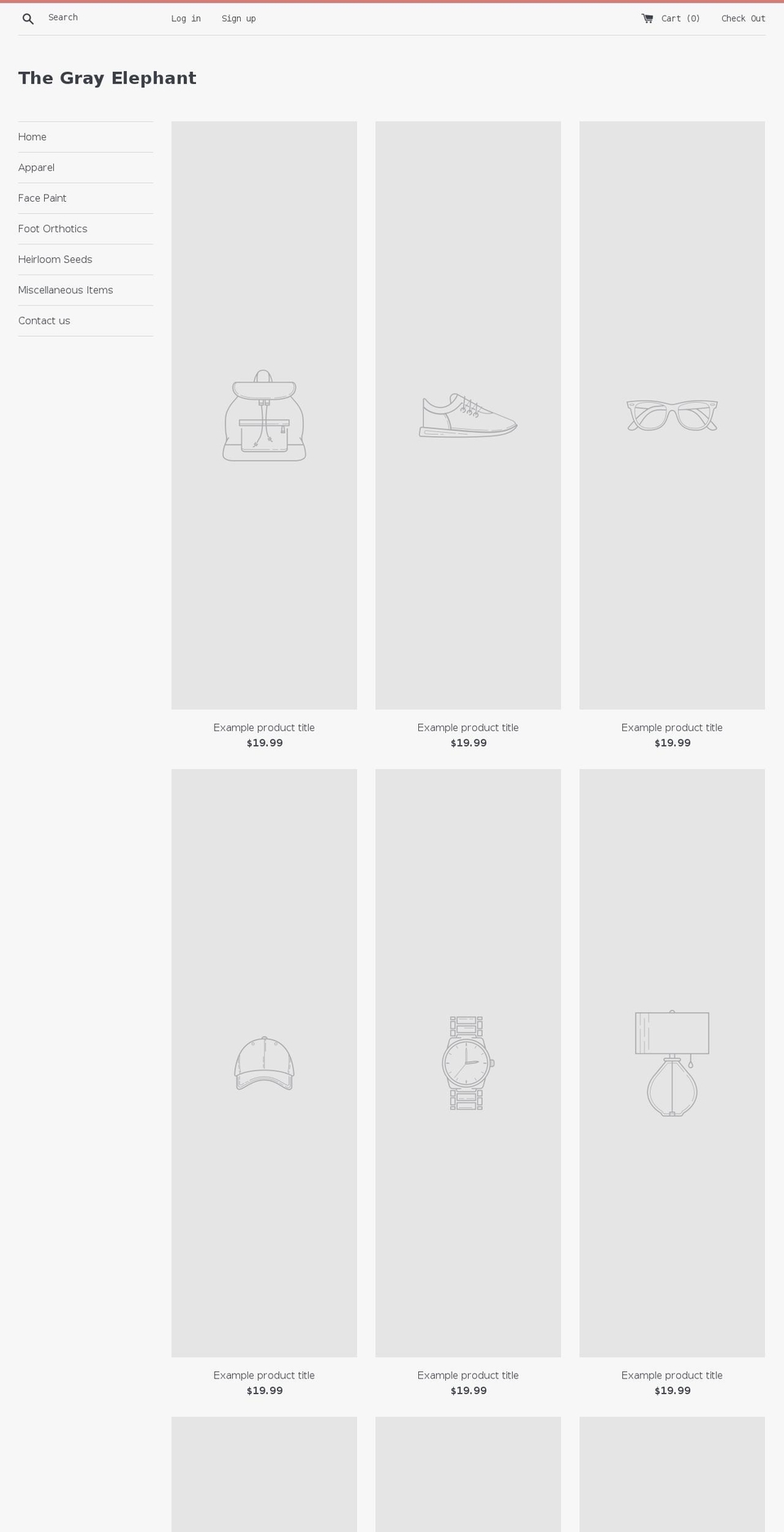thegrayelephant.com shopify website screenshot