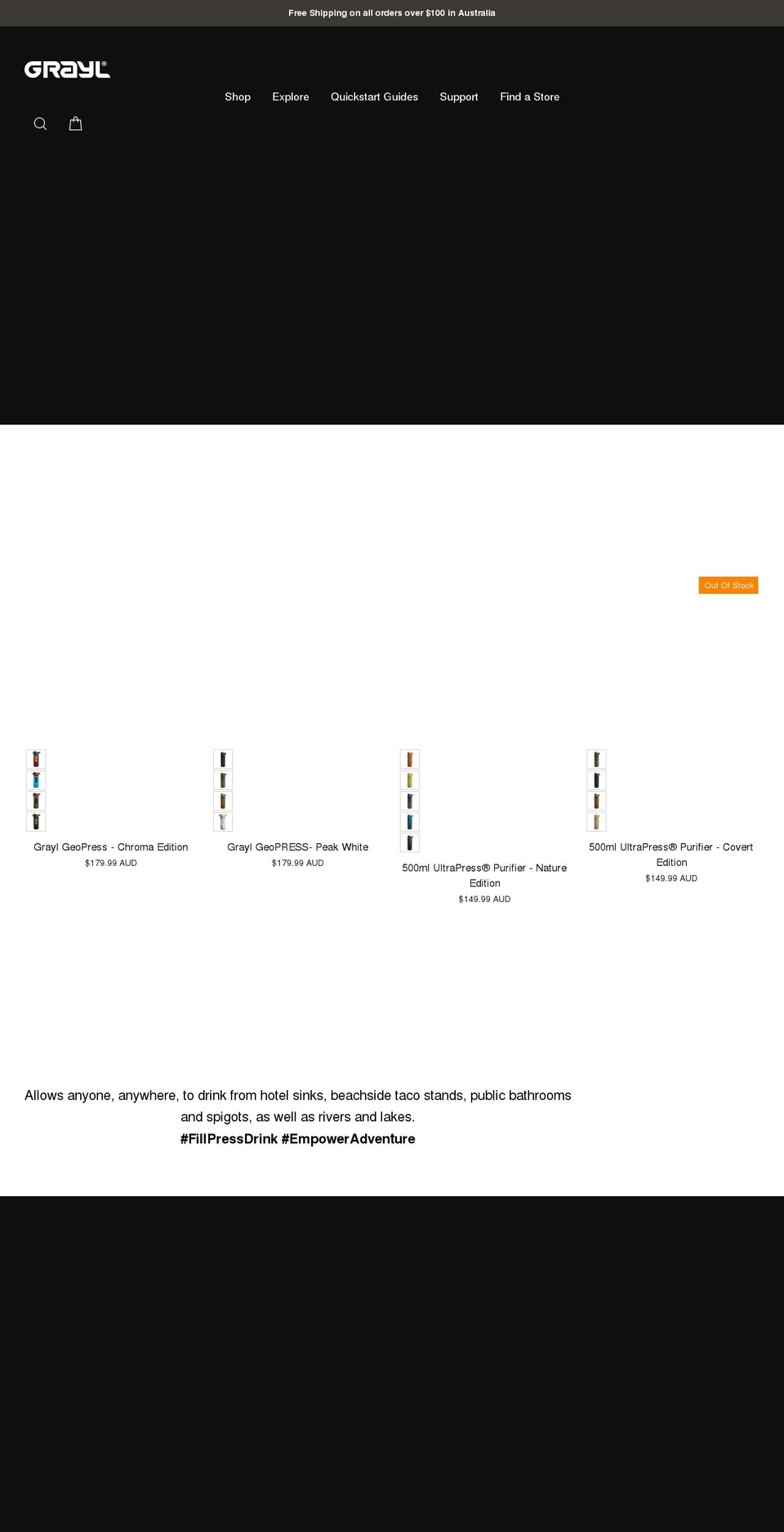 thegrayl.com.au shopify website screenshot