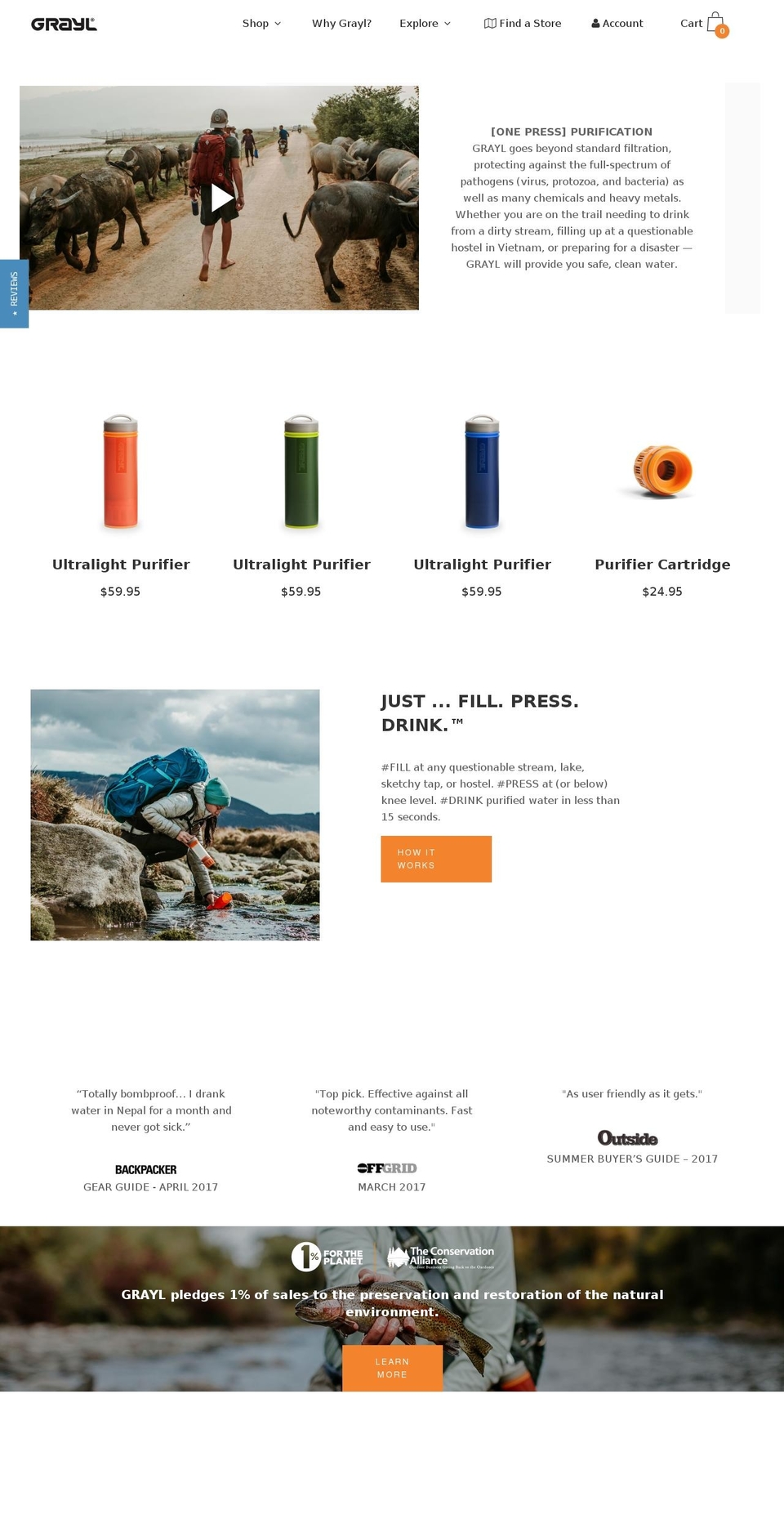 thegrayl.com shopify website screenshot