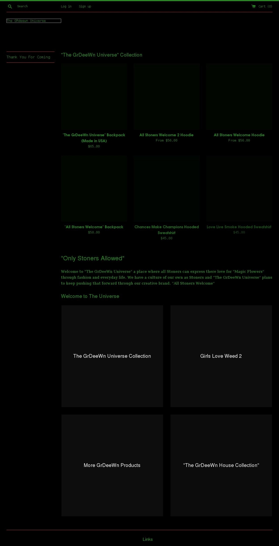 thegrdeewnuniverse.com shopify website screenshot