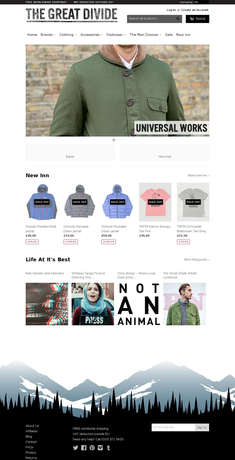 Venue Shopify theme site example thegreat-divide.com