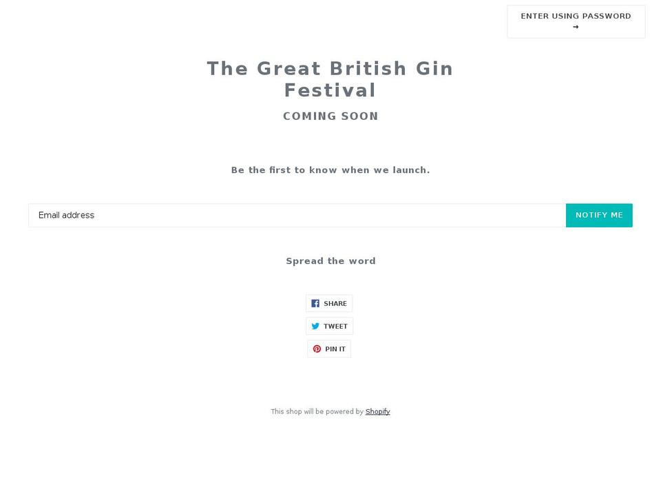 thegreatbritishginfestival.com — Shopify storefront screenshot