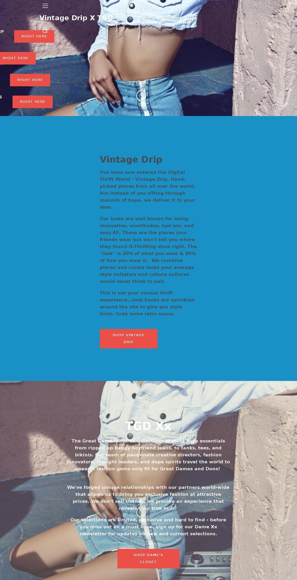 thegreatdame.com — Shopify storefront screenshot