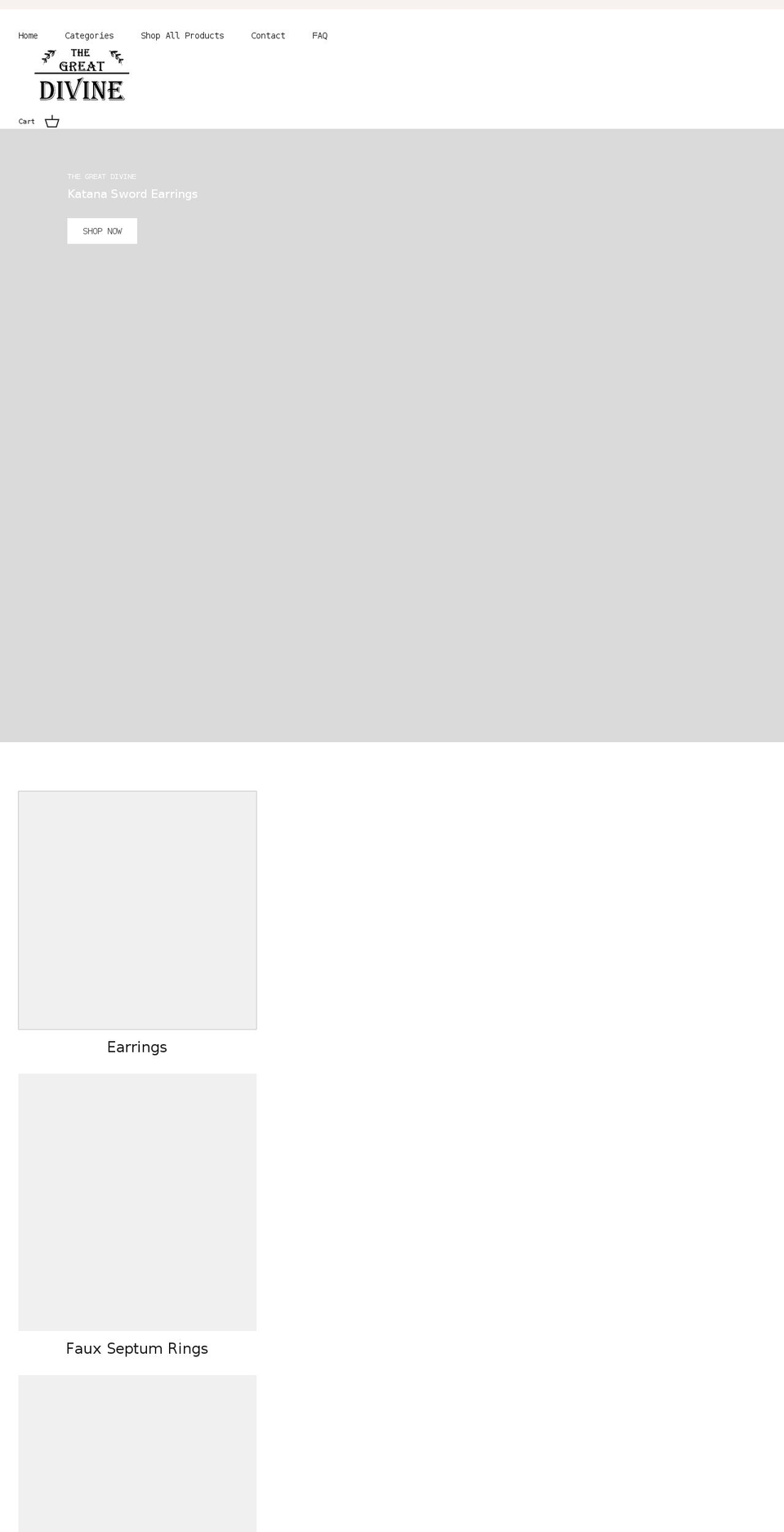 thegreatdivine.com shopify website screenshot
