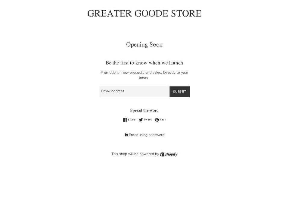 thegreatergoode.com — Shopify storefront screenshot