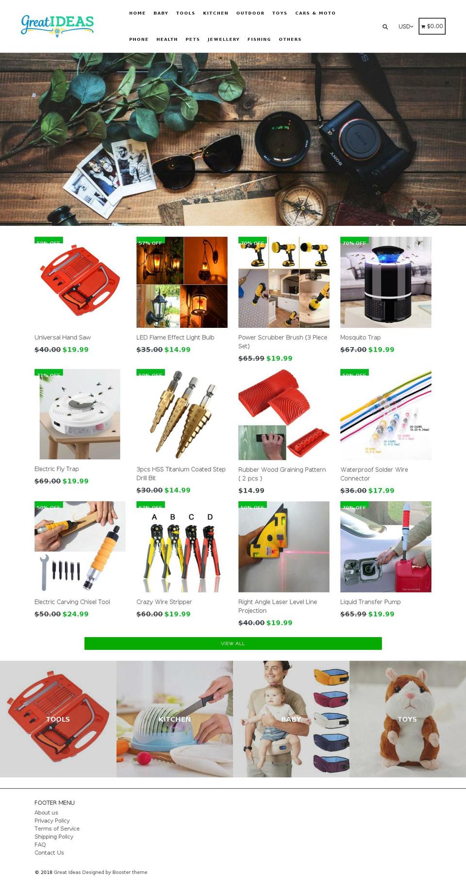 thegreatideaz.com shopify website screenshot
