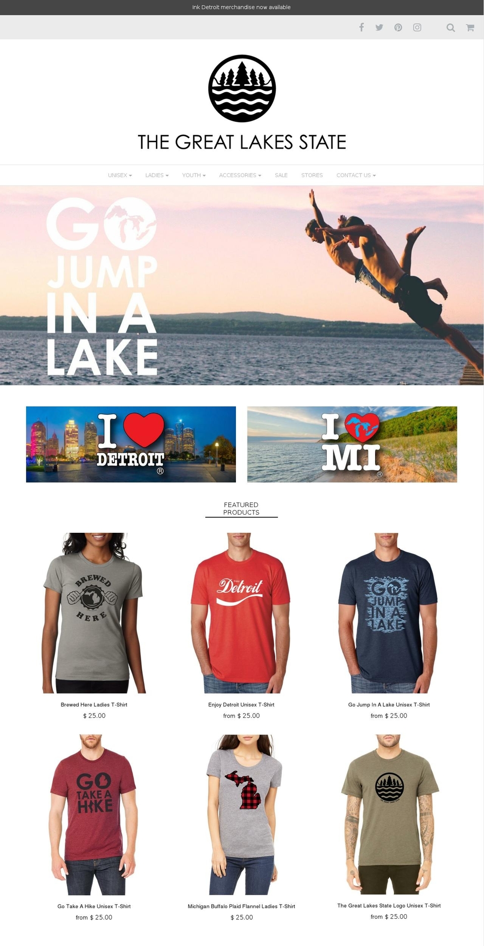 thegreatlakesstate.com shopify website screenshot