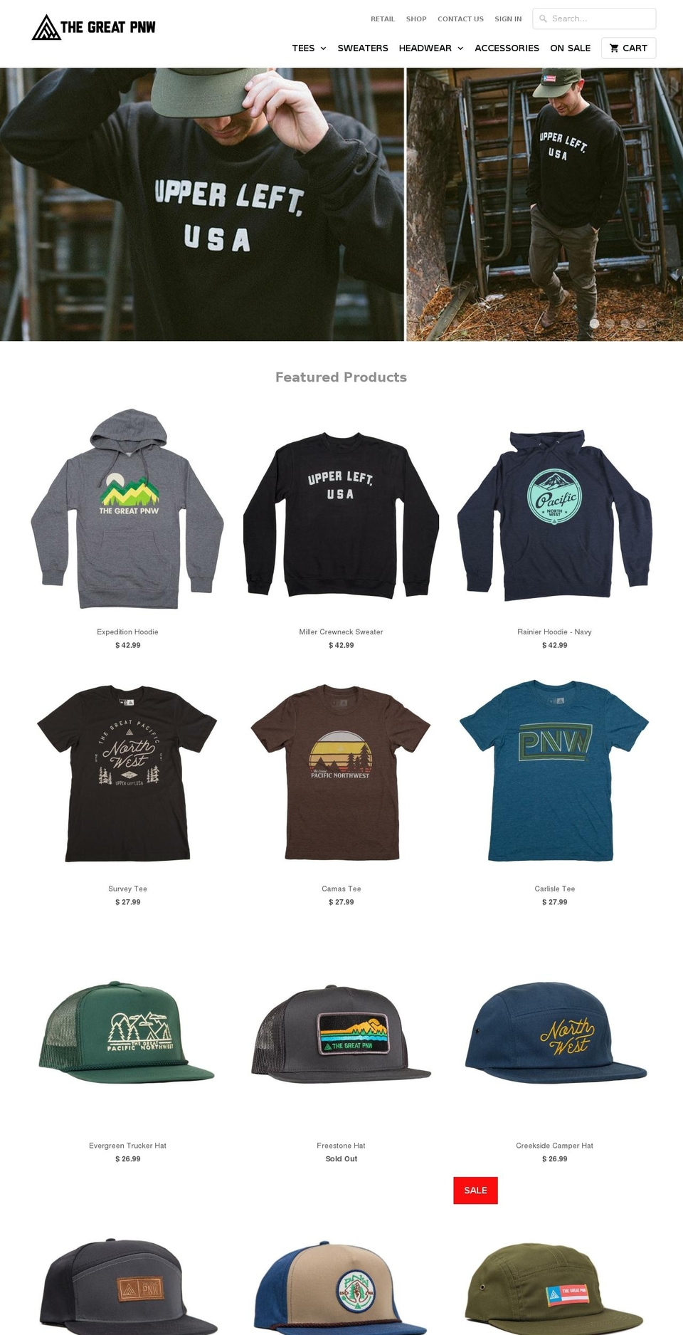 thegreatpnw.com shopify website screenshot