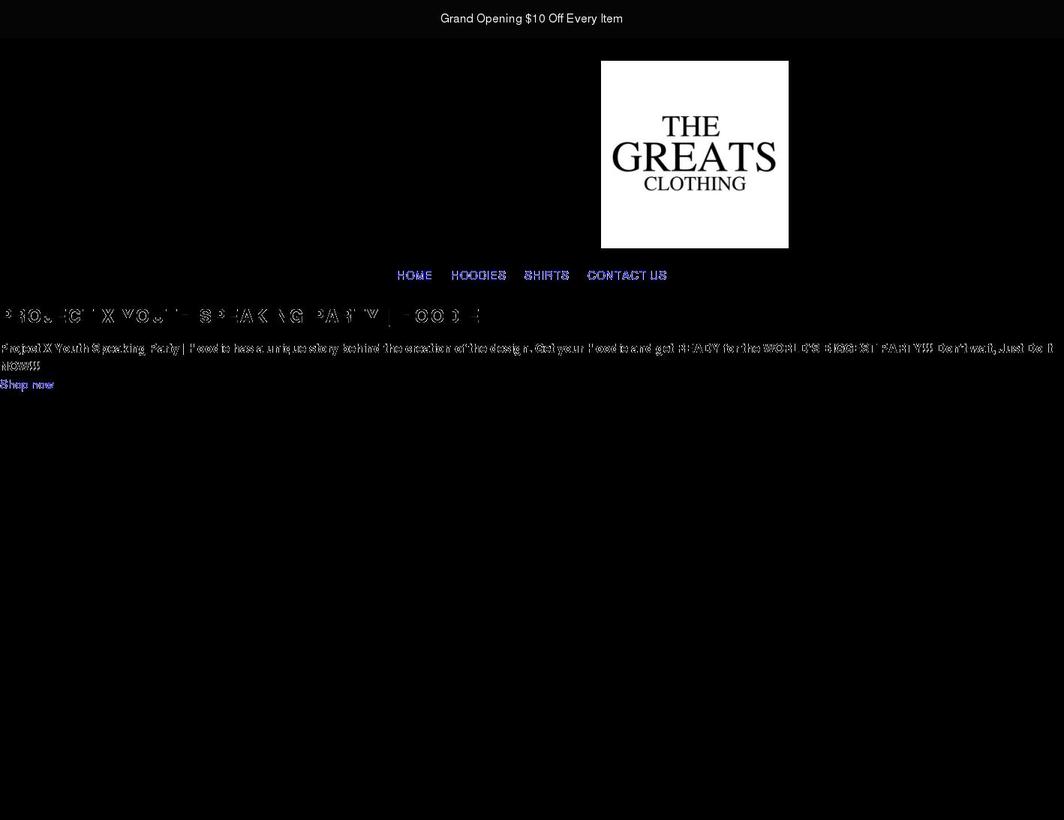 thegreatsclothing.com shopify website screenshot