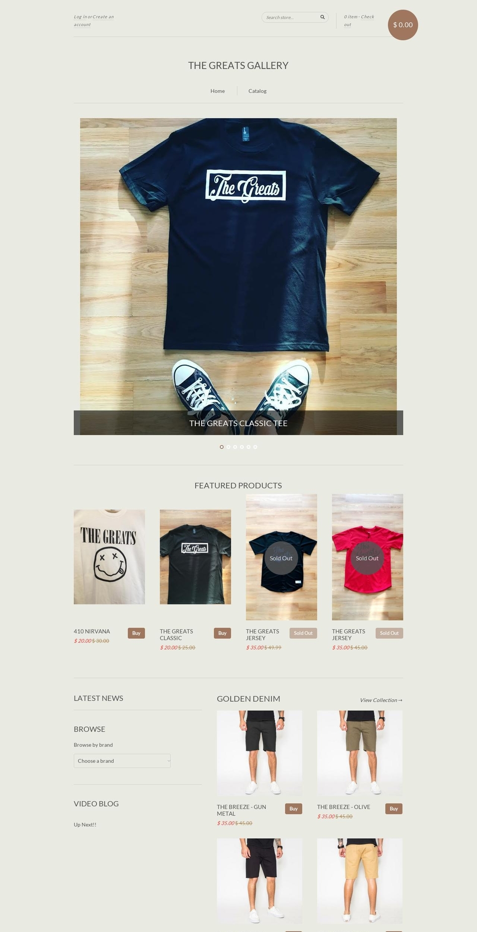 thegreatsgallery.com shopify website screenshot