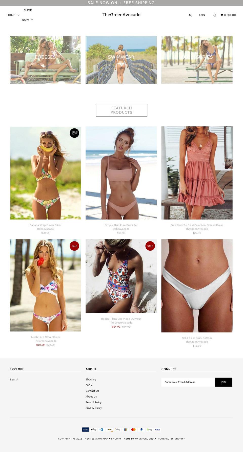 thegreenavocado.com — Shopify storefront screenshot