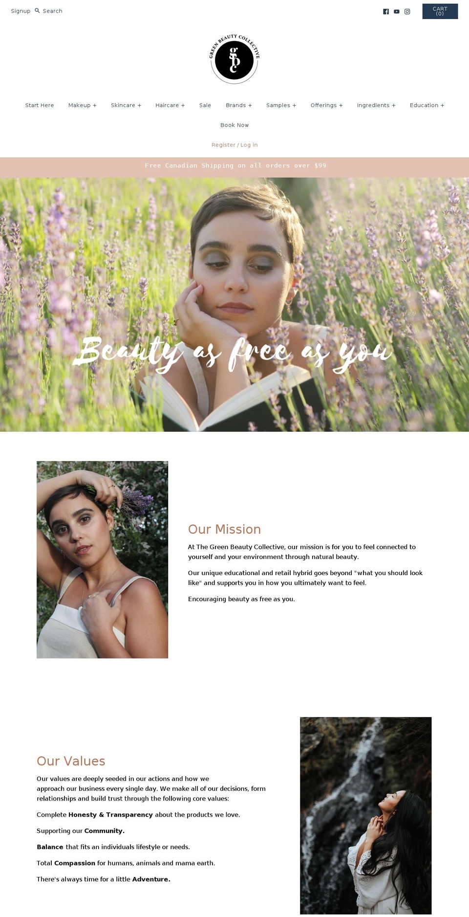 thegreenbeautycollective.com shopify website screenshot