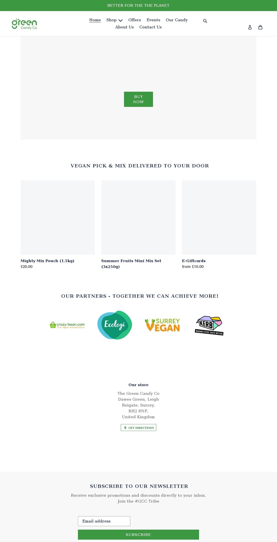 thegreencandyco.co.uk shopify website screenshot