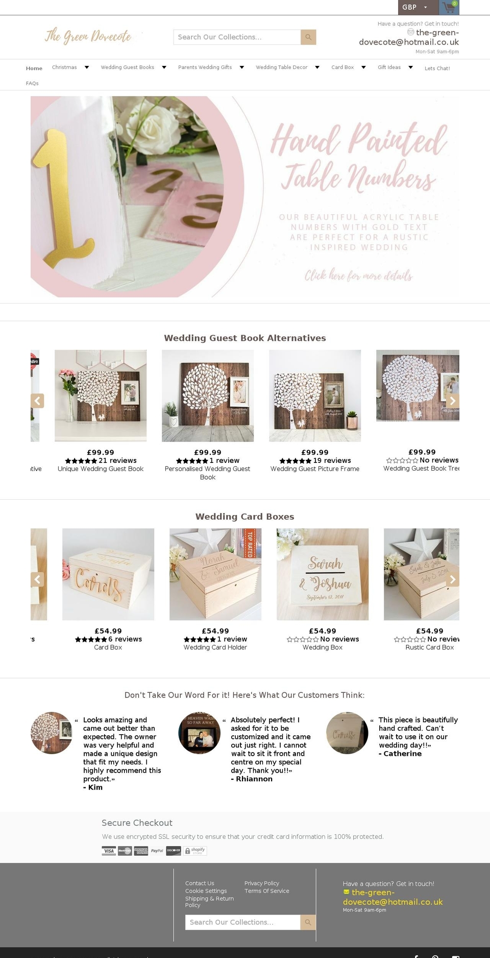 thegreendovecote.com shopify website screenshot