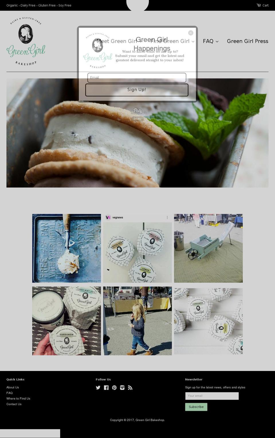 thegreengirlbakeshop.com shopify website screenshot