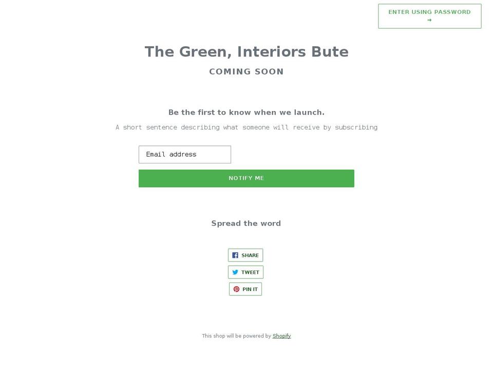 thegreeninteriors.co.uk shopify website screenshot