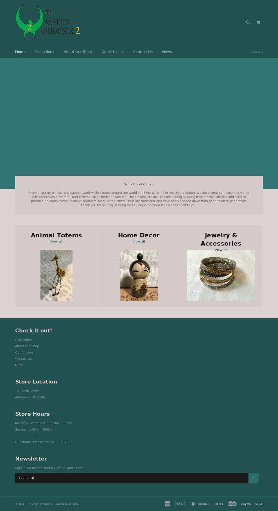 thegreenphoenix2.com — Shopify storefront screenshot