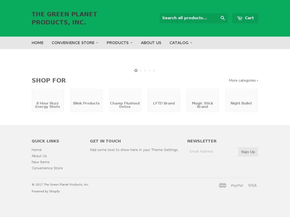 thegreenplanetproducts.com shopify website screenshot