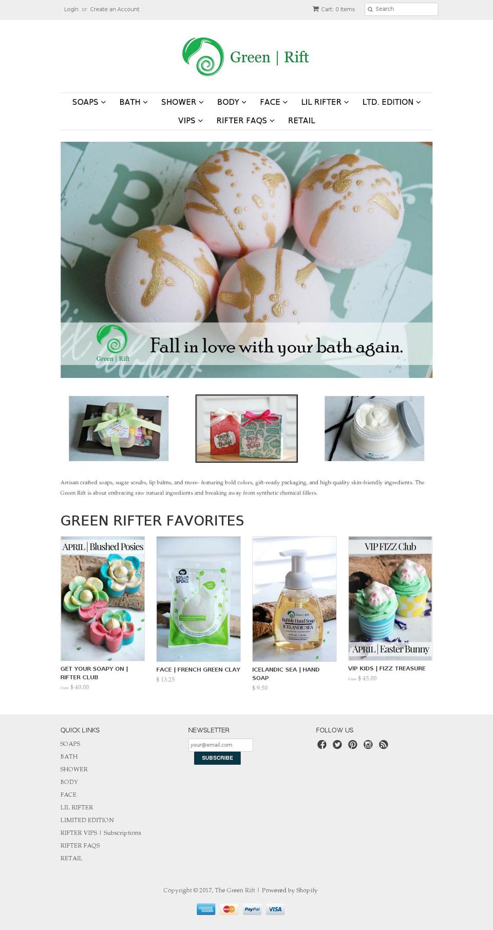 thegreenrift.com shopify website screenshot