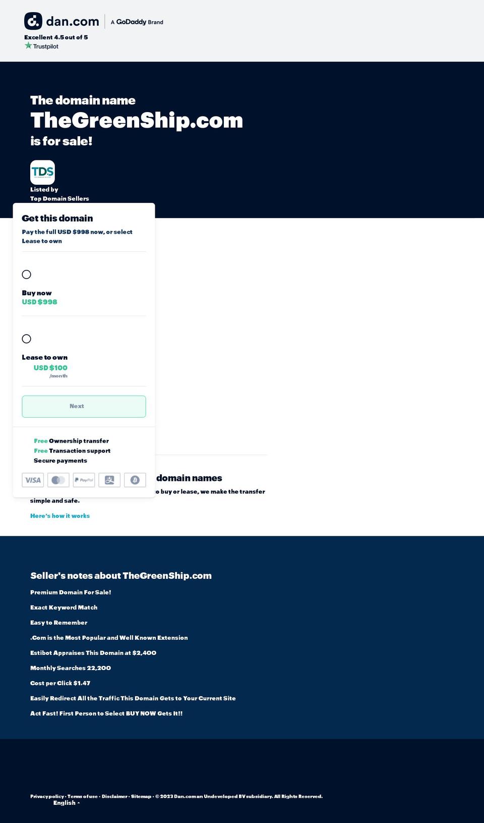 thegreenship.com — Shopify storefront screenshot