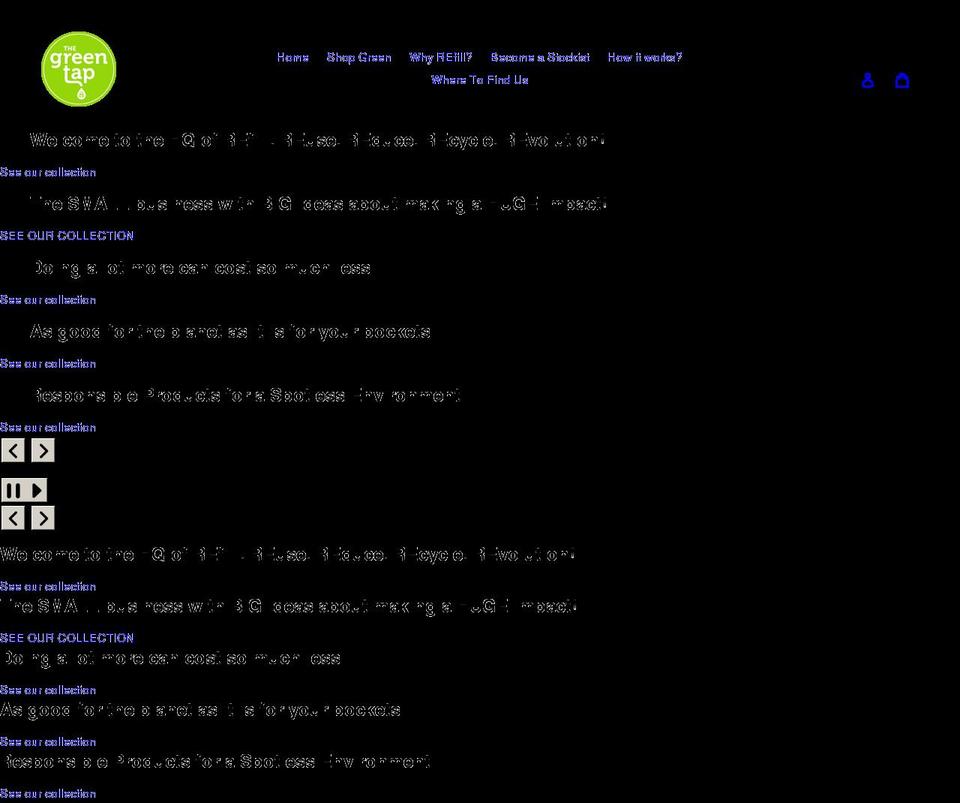 thegreentap.co.za shopify website screenshot