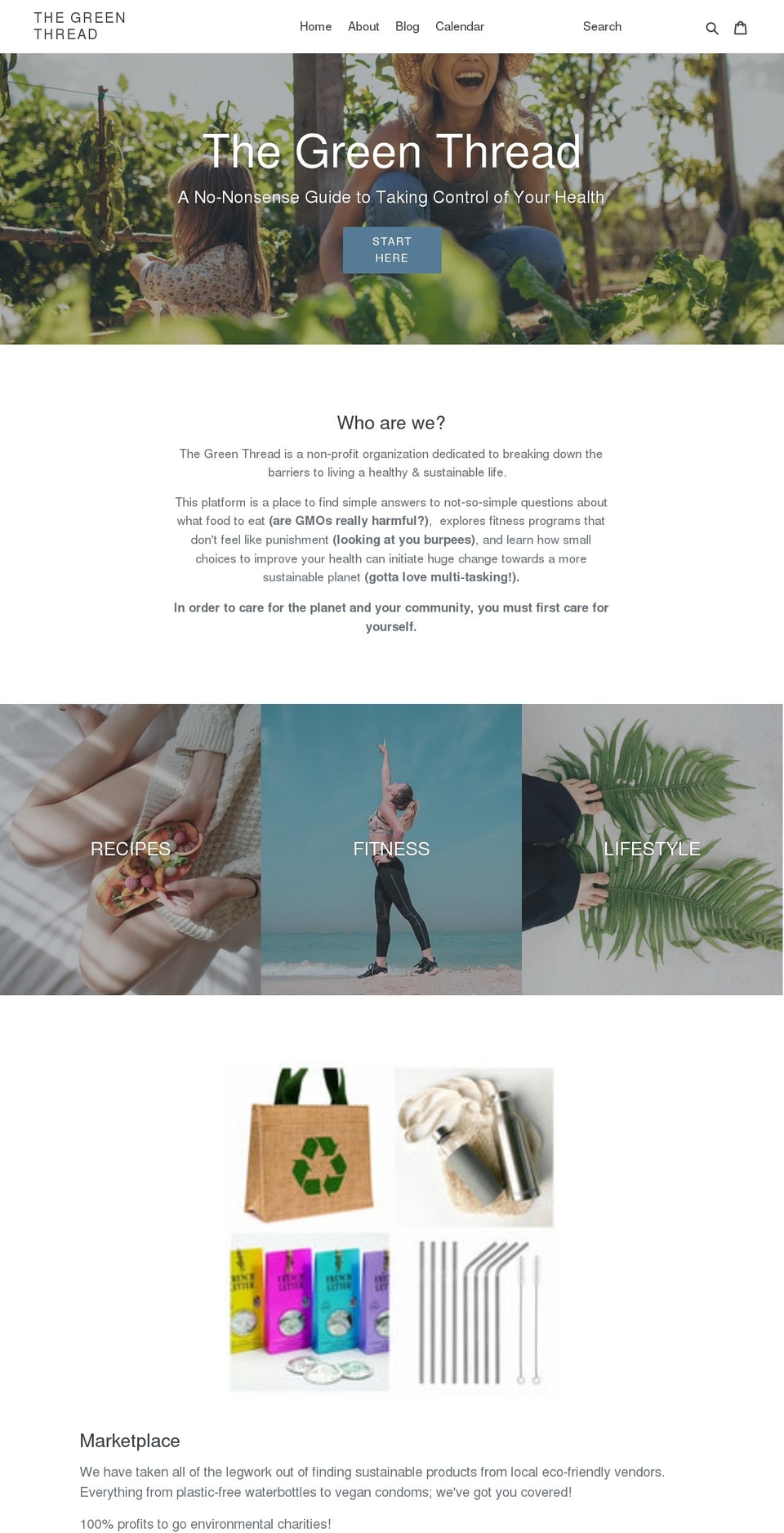 thegreenthread.org shopify website screenshot