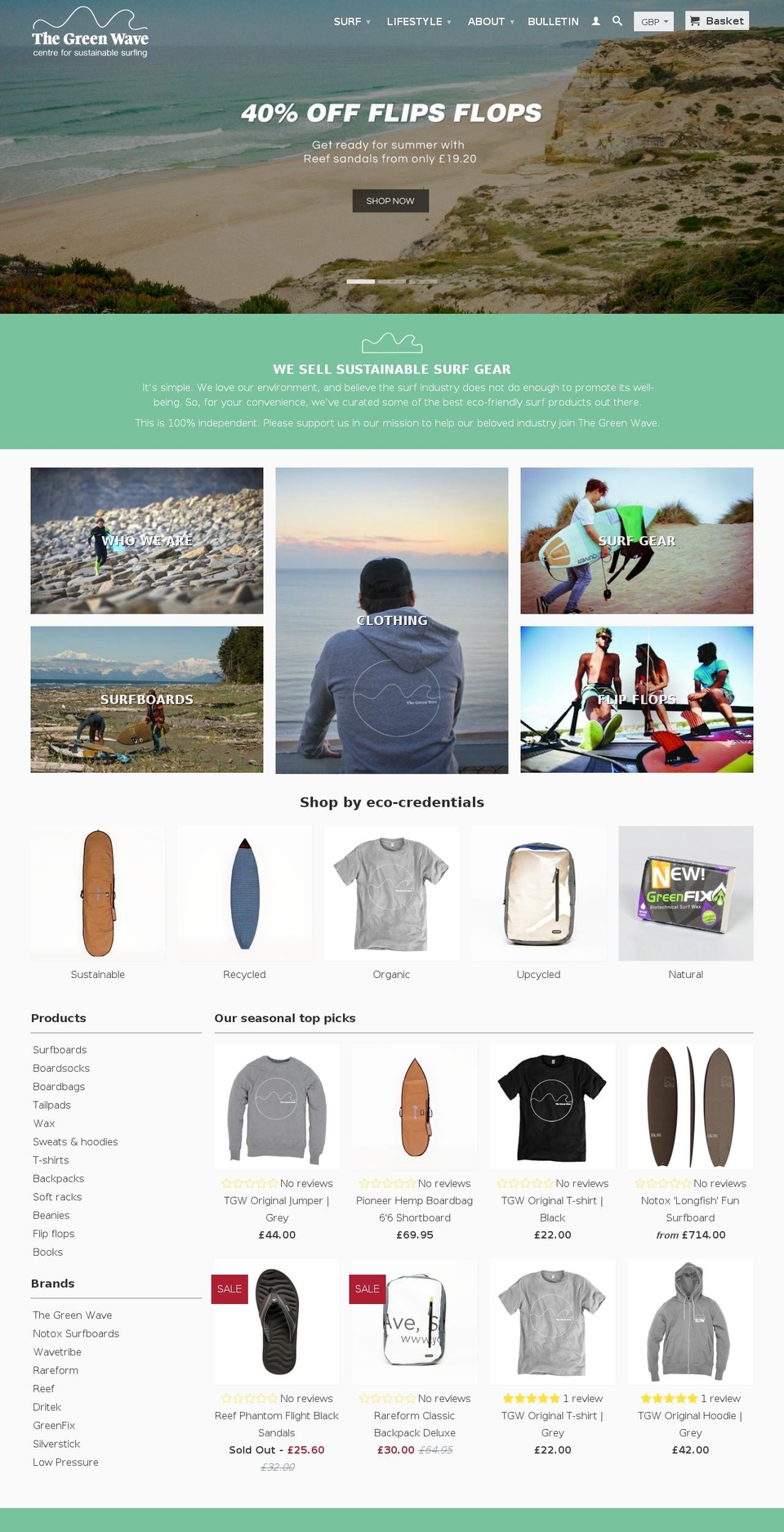 thegreenwave.co.uk shopify website screenshot