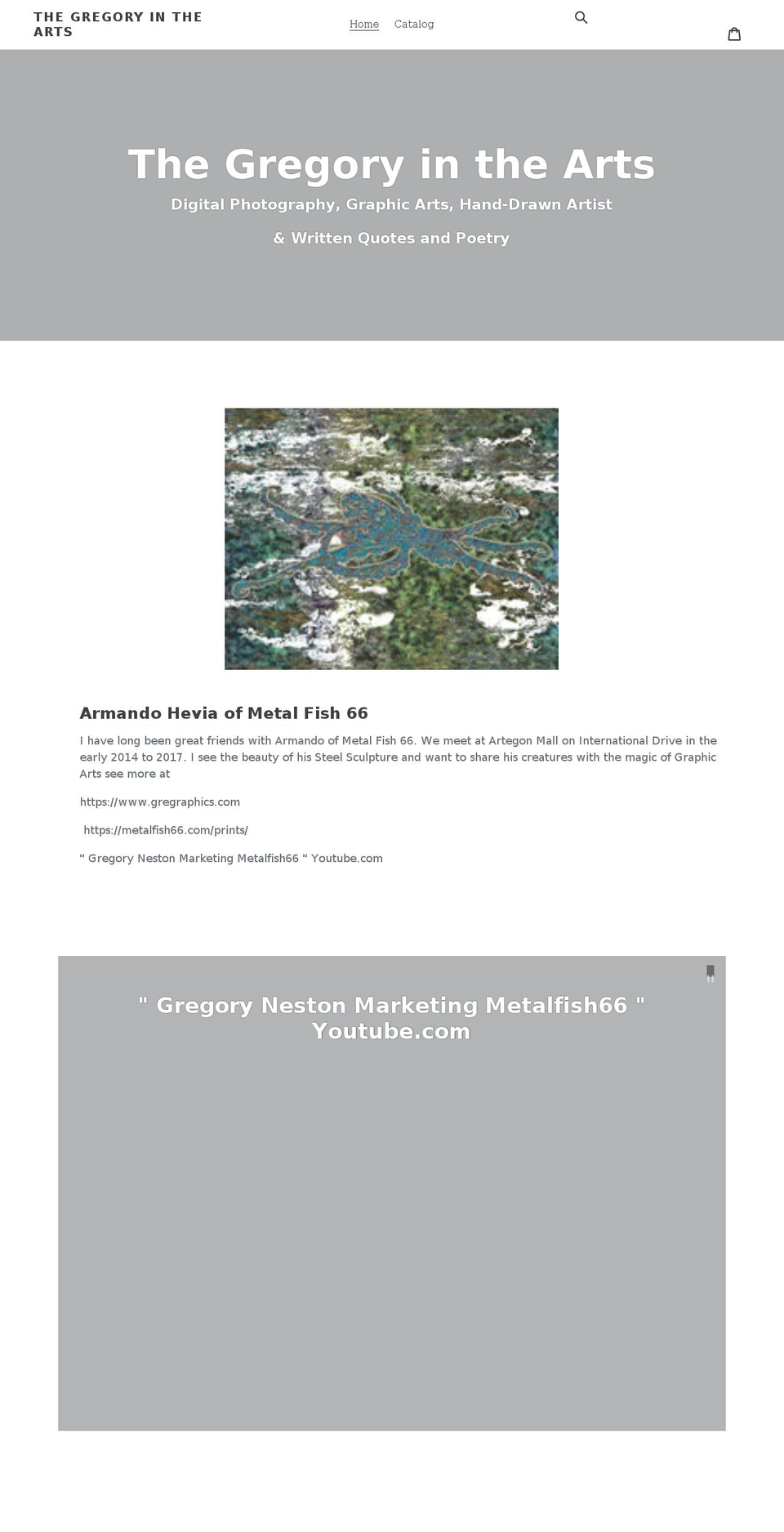 thegregoryinthearts.com shopify website screenshot